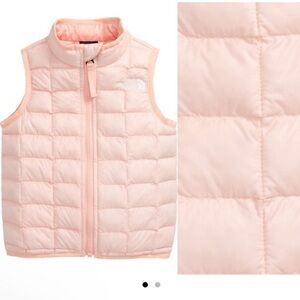 The North Face Light Pink Quilted Kids Vest